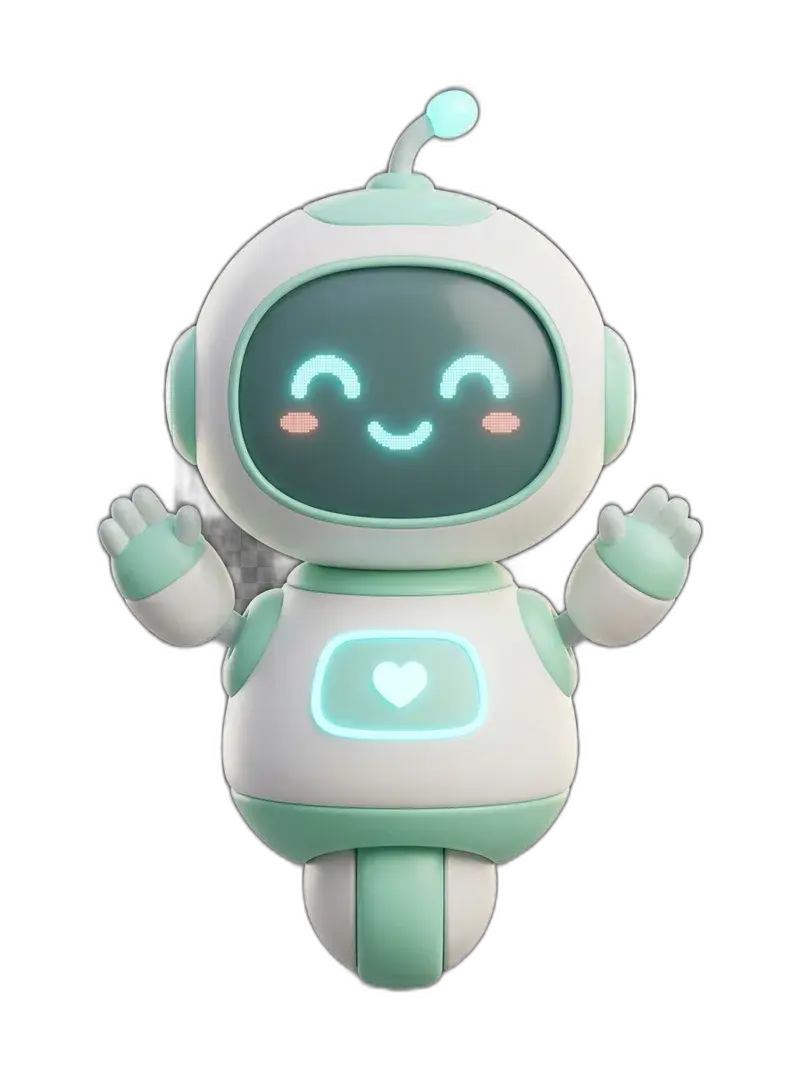 Tech concept companion — futuristic robot character