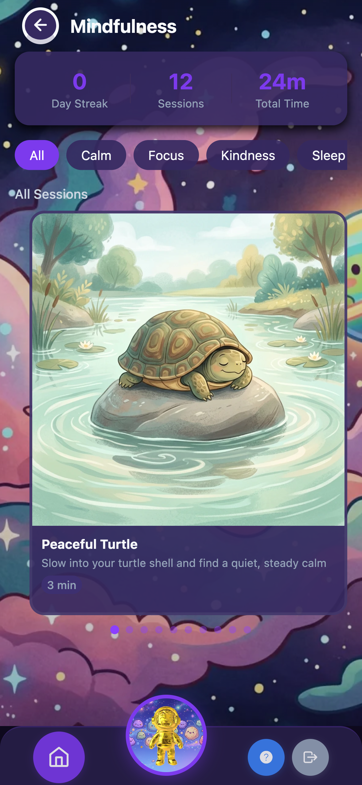 Meditations screen