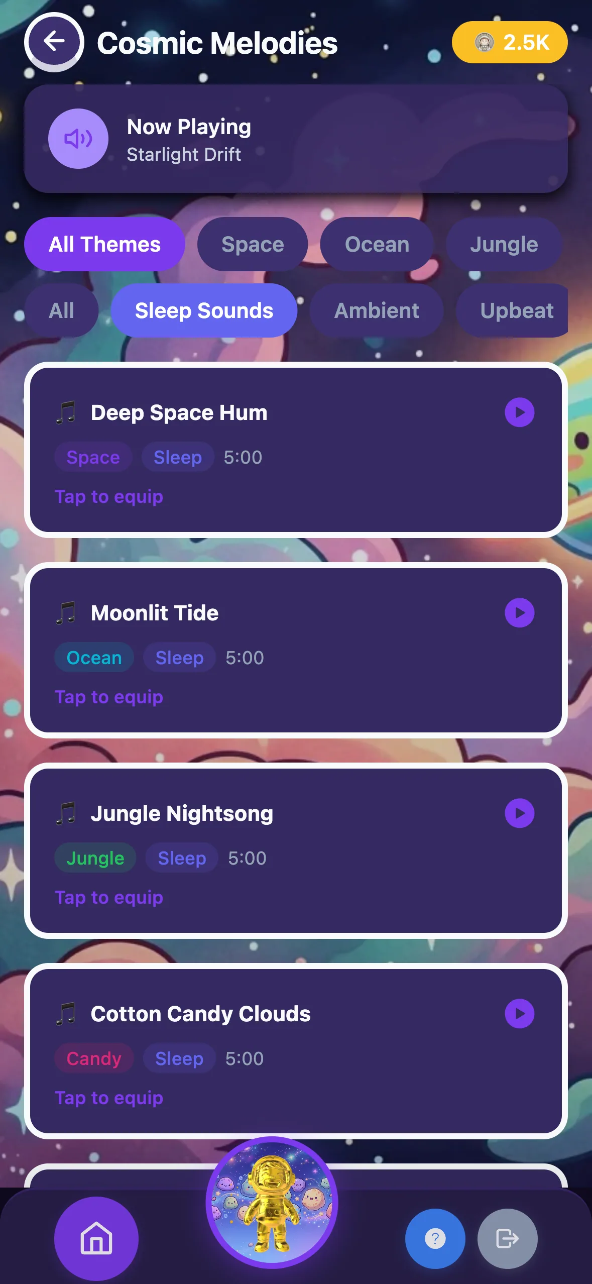 Sleep sounds and calming music library